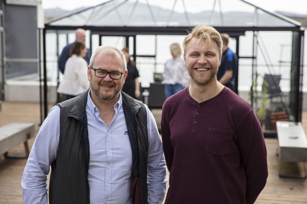 Daglig leder Lars Fredrik Mørch og Jonas Williksen, markeds- og kommunikasjonsansvarlig i Namdalskysten næringsforening.