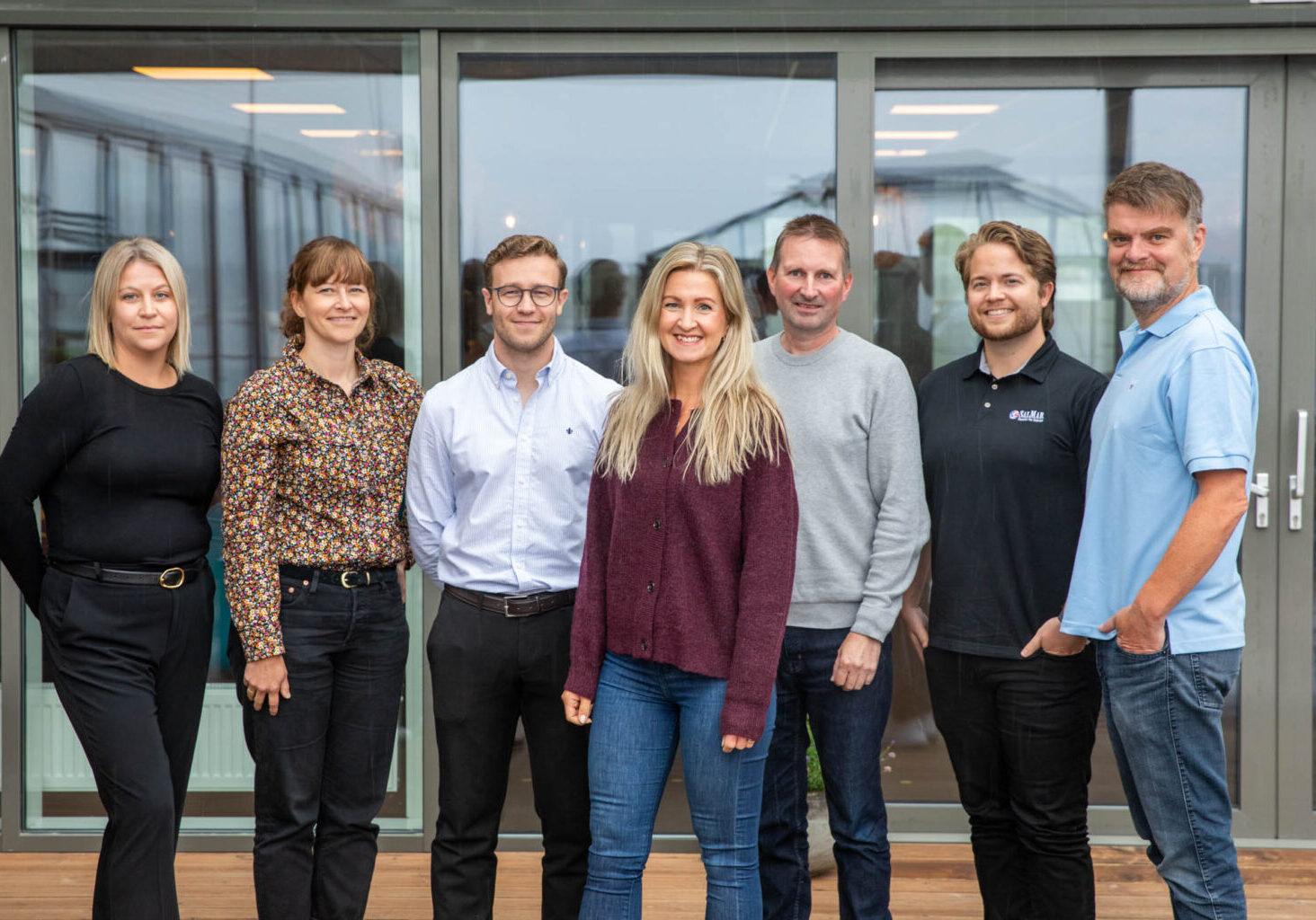Det nye styret og daglig leder i InnovArena: Merete Løvmo, Kristine Fagerland, Jakob Mo, Ragnhild Andersen, Ragnar Sæternes, Martin Hellesø og Torkil Marsdal Hanssen.  Kristina Savic var ikke til stede når bilde ble tatt. 